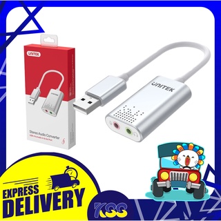 อุปกรณ์แปลงสัญญาณเสียงคอมพิวเตอร์ Unitek Y-247A USB 2.0 External Sound Card Adapter for Stereo Audio รับประกัน 2 ปี