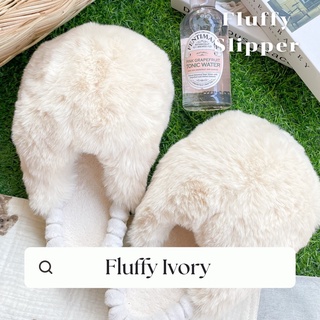 Mollis Fluffy Ivory Slipper | รองเท้าใส่ในบ้าน รุ่นขนนุ่มสีขาวครีม