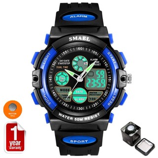 SMAEL นาฬิกาข้อมือเด็ก Sport Digital LED &amp; Analog รุ่น SM0508 (Black/Blue)