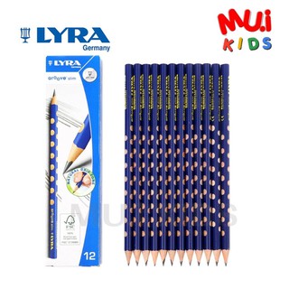 muikids (12 แท่ง) ดินสอไม้สามเหลี่ยม lyra groove slim ดินสอสามเหลี่ยม