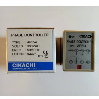 Phase Controller Reverse Relay APR-4 CIKACHI เฟสคอนโทรลเลอร์ 380VAC ป้องกันอุปกรณ์เสียหาย กันไฟตก ควบคุมทิศหมุนมอเตอร์