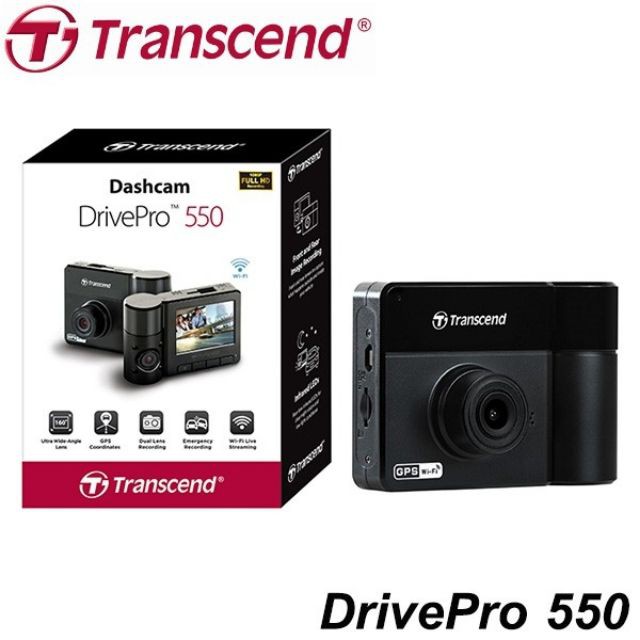 Transcend DrivePro 550 DP550 (TS-DP550A-64G)ฟรี Memory Micro SD Card 64GB กล้องติดรถยนต์ กล้องบันทึกวีดีโอ รับประกัน 2ปี