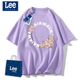 [S-5XL]Leefalle เสื้อยืดแขนสั้นลําลอง พิมพ์ลายกราฟฟิติดอกเดซี่ ทรงหลวม สําหรับคู่รัก