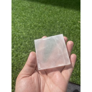 1 Pc AAA Quality Polish Selenite Stone Square Shape 7 cm x 7cm