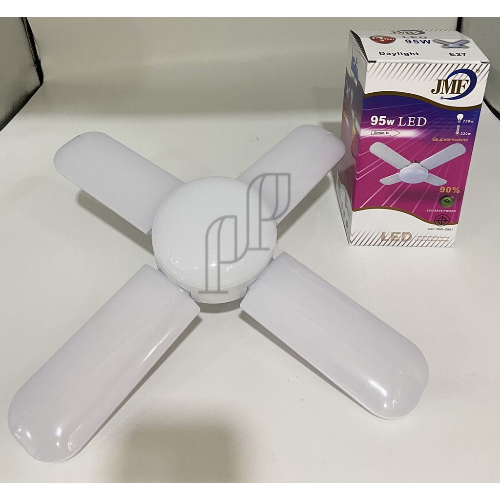 JMFหลอดไฟ ทรงใบพัด LED 95W 135W 185W แสงขาว 4ใบพัด 5ใบพัด 8ใบพัด พับได้พกพาง่ายพับได้ ยี่ห้อ JMf ขั้