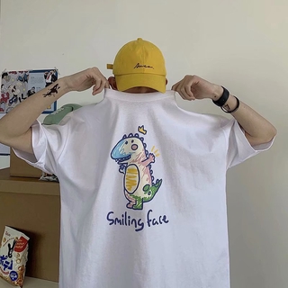 เสื้อยืดพิมพ์ลาย เทรนด์ญี่ปุ่นเสื้อยืดแขนสั้นขนาดใหญ่ฤดูร้อนแขนสั้นเสื้อการ์ตูนผู้ชาย T-shirt
