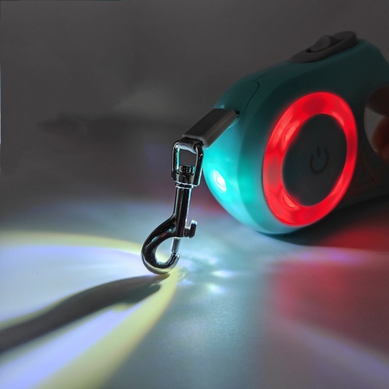 3M Retractable Dog Leash Automatic with LED Battery Puppy Cat Traction ...