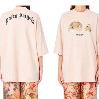 เสื้อยืดลําลองสําหรับผู้ชายผู้หญิงแขนสั้นลาย Palm Angels Bear