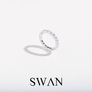 SWAN - Simple Dot Ring แหวนเงินแท้ ฝังรอบ ฝังเพชรคิวบิกเซอร์โคเนีย cubic zirconia