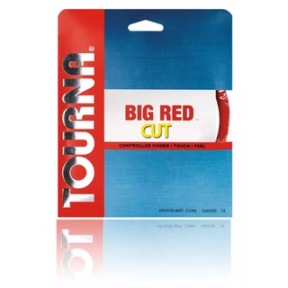 TOURNA BIG RED CUT เอ็นเทนนิส  40ft/12m.  (เอ็นเทนนิสตัดแบ่งจากม้วนใหญ่ คุณภาพเดียวกันในราคาพิเศษ) แดง กลม