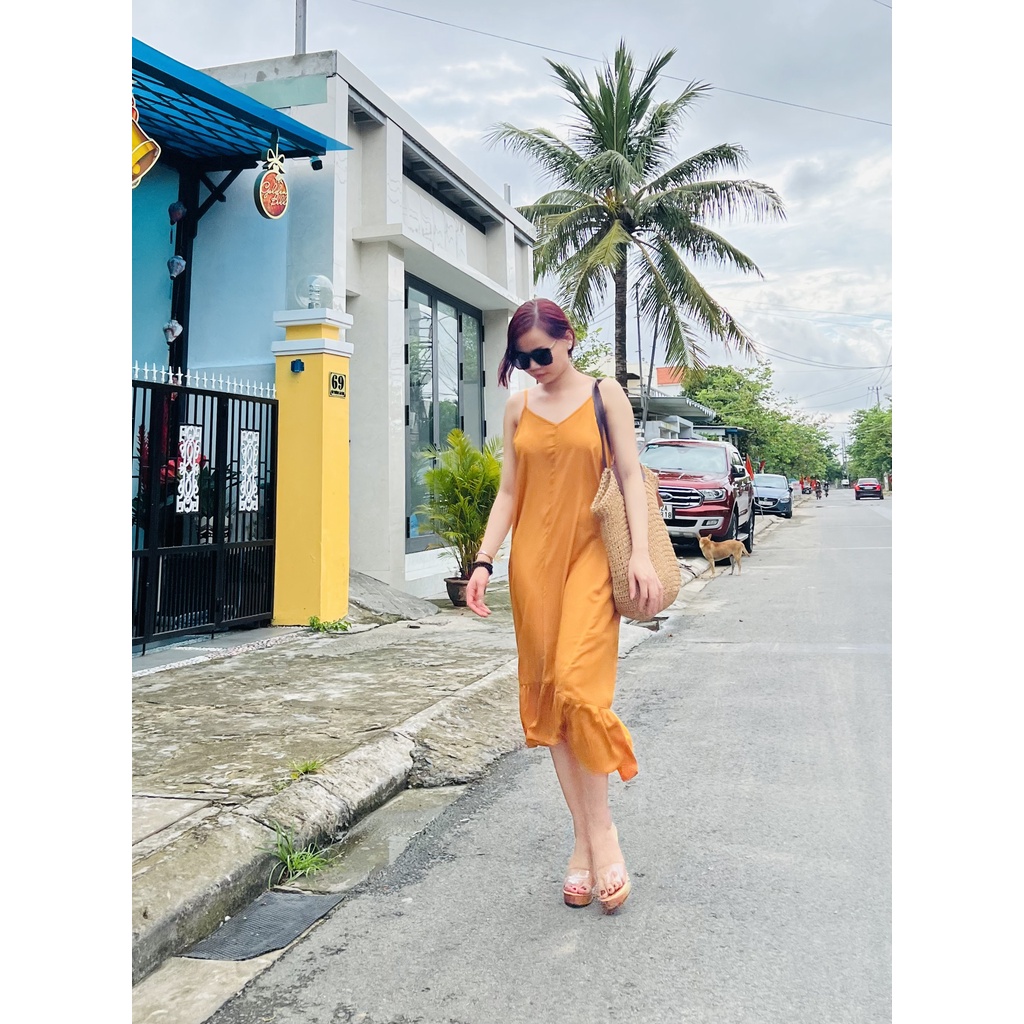 SUPER COOL SILK LINEN 2-Strap DRESS, LEGENDARY BY MAXI GRASS, HAND-CUT