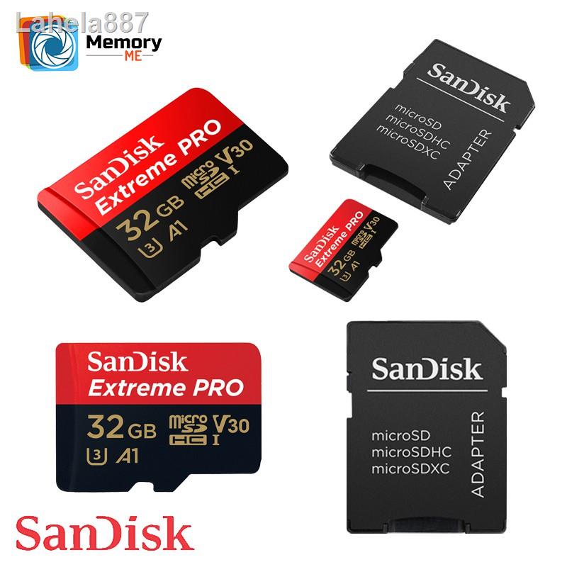 ราคาต่ำสุด▽SANDISK Extreme PRO MicroSD 32GB 64GB 128GB A2 UHS-I Speed R/W 170/90MB/s (SDSQXCY) memory card Gopro7,8,9,ma