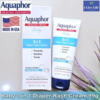 🇺🇸 USA 🇺🇸 [USA] ครีมลดผดผื่นผ้าอ้อม ซึมซับรวดเร็ว Eucerin Aquaphor Baby 3in1 Diaper Rash 3.5oz