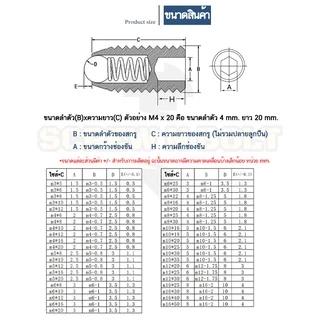 สกรู ตัวหนอน ปลายลูกปืน บอลสปริง หัวกดสปริง สแตนเลส 304 เกลียวมิล / Ball Spring Plunger, SUS304