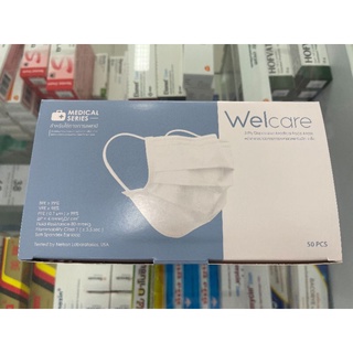 Welcare Mask หน้ากากอนามัยทางการแพทย์เวลแคร์ สีฟ้า สีเขียว