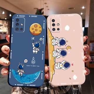 เคสโทรศัพท์มือถือ ขอบสี่เหลี่ยม ลายนักบินอวกาศ สําหรับ Samsung Galaxy A31 A32 4G A52 A72 5G A11 A51 A71 A10S A50 A30S A20S M42 Mini