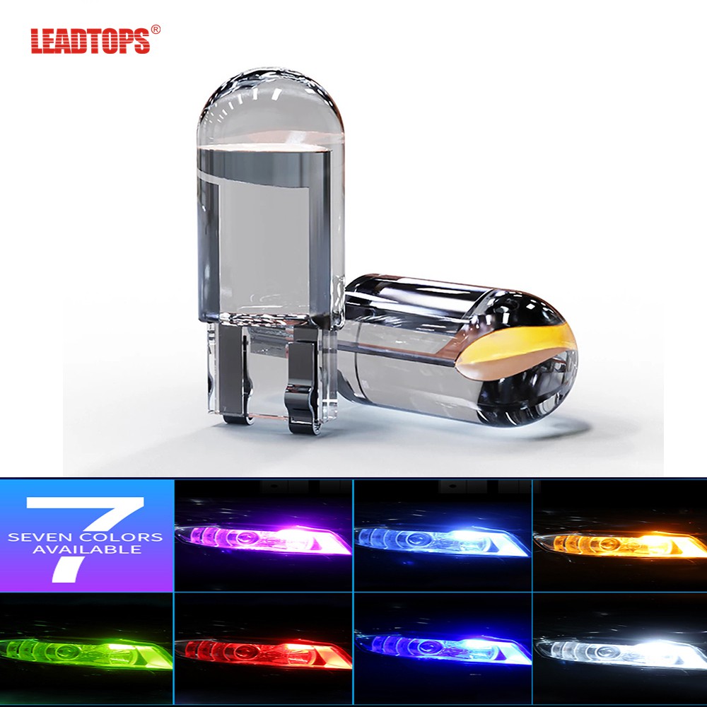 Leadtops หลอดไฟ LED COB T10 W5W WY5W 168 501 2825 สําหรับติดป้ายทะเบียนรถยนต์ 1 ชิ้น