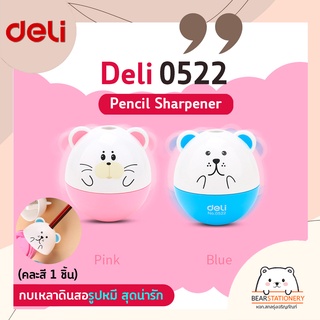 กบเหลาดินสอรูปหมี สุดน่ารัก Deli 0522 Pencil Sharpener (คละสี 1 ชิ้น)