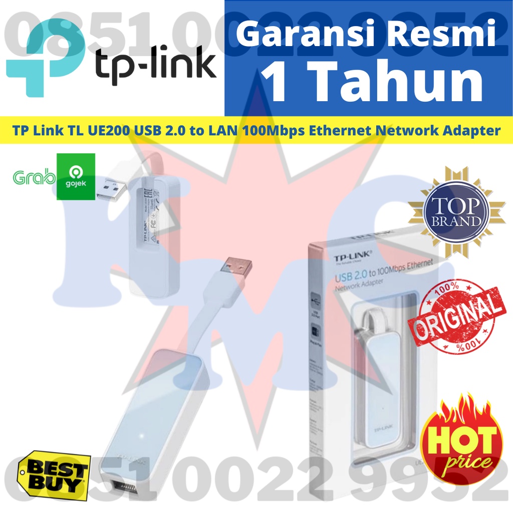 TP Link TL UE200 USB 2.0 ถึง LAN 100Mbps อะแดปเตอร์เครือข่ายอีเธอร์เน็ต