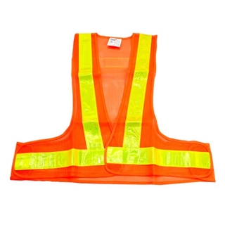 YAMADA เสื้อจราจรสะท้อนแสงรูปตัววี รุ่น OR-5559V สีส้ม (แถบสีเหลือง) รหัสสินค้า 070480164