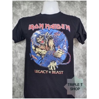 เสื้อยืดคอกลม สกรีนลาย IRON MAIDEN