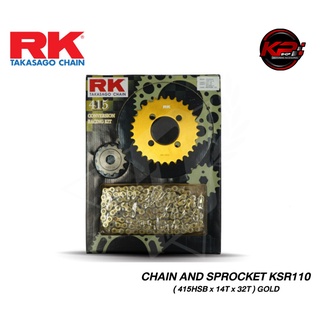 โซ่ RK และ สเตอร์ KSR110 (415HSBX14TX32T) GOLD