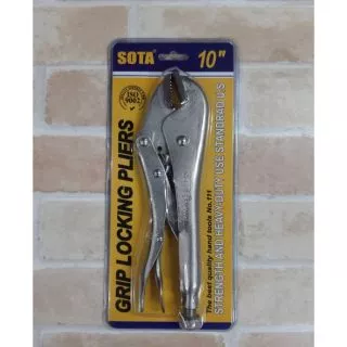 SOTA คีมล็อค ปากตรง ขนาด 10 นิ้ว คีม คีมล็อก GRIP LOCKING PLIERS จับชิ้นงานแน่น