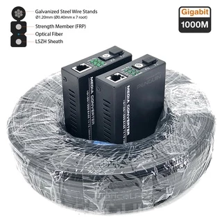 ชุดสายไฟเบอร์ออฟติกพร้อม GIGABIT WDM MEDIA CONVERTER (10/100/1000) เลือกความยาว