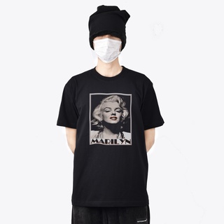 T-shirt  เสื้อยืดแขนสั้น คอกลม ผ้าฝ้ายแท้ ทรงหลวม พิมพ์ลายโปสเตอร์ภาพยนตร์ Star Marilyn Monroe แฟชั่นสําหรับผู้ชายS-5XL