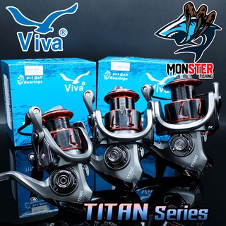 รอกตกปลา รอกสปินนิ่ง วีว่า VIVA TITAN TT Series (New GREY RED)