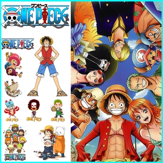 ✿ One Piece - Anime Mini Temporary Tattoo Stickers ✿ 1Sheet Luffy Chopper Zoro Waterproof Tattoos for Sexy Arm Clavicle Body Art Hand Foot