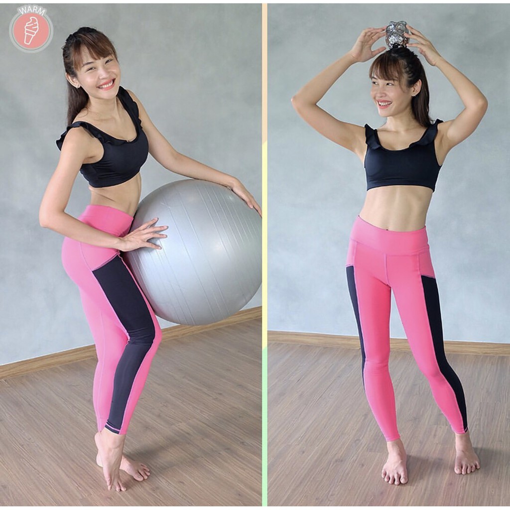 Warm Avtivewear montage pants pink-black