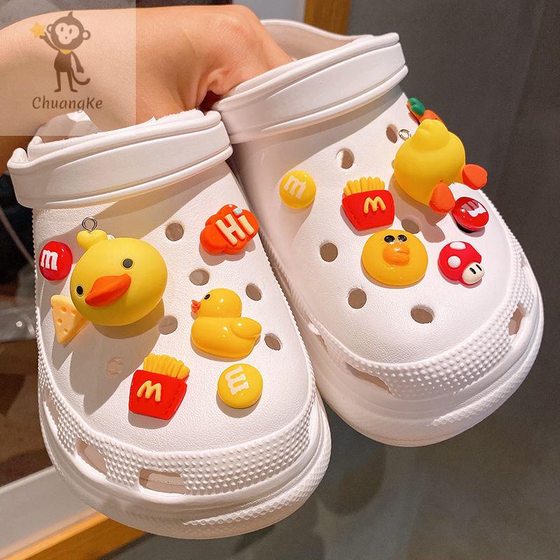 🔥DIY ที่ติดรองเท้า crocs สไตล์น่ารัก ตัวการ์ตูนติดรองเท้า ตกแต่งสวยงาม รูปแบบการ์ตูน ตัวติดรองเท้าหัวโต