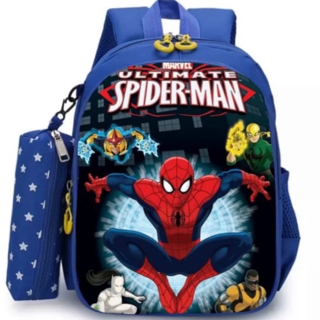 BPT MARVEL SPIDERMAN SCHOOL BAG KINDERGARTEN & ELEMENTARY SCHOOL BACKPACK สําหรับ BOYS & GIRLS 1 2 3