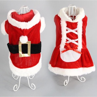 (พร้อมส่ง) ชุดสัตว์เลี้ยง คริสต์มาส Christmas Santa &amp; Santy สำหรับสุนัขและแมว