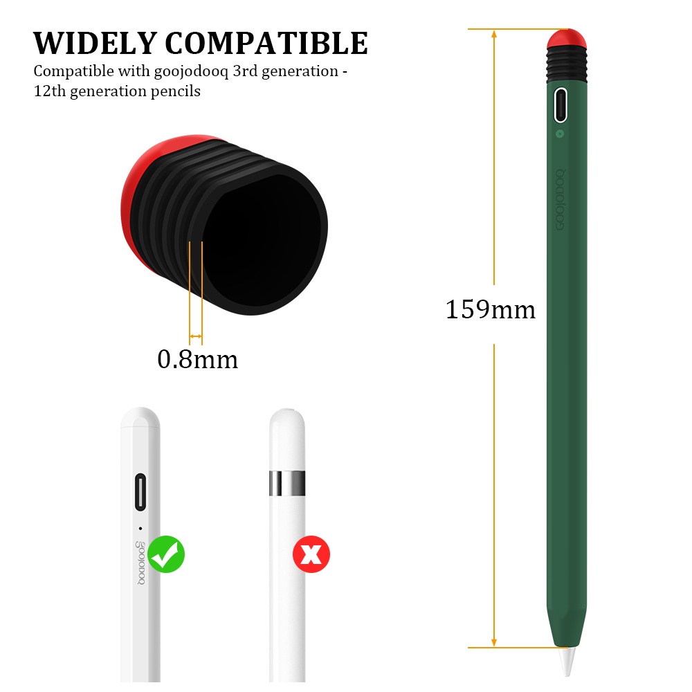 GOOJODOQ สไตลัสกรณี stylus ซิลิโคนสำหรับ lpad ดินสอ 1 2 และ GD9 GD10 GD11 GD12 GD13 รูปที่ 7