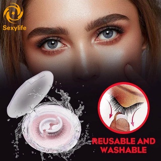 ขนตา/Reusable Self-Adhesive Eyelashes with Natural Look Washable Glue Free Waterproof