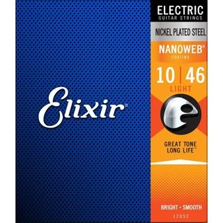 สายกีตาร์ไฟฟ้า Elixir® Nickel " เคลือบ Nanoweb " ( LIGHT เบอร์10 - .046 ) #12052