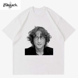 เสื้อยืด ผ้าฝ้าย พิมพ์ลาย BAND THE BEATLES JOHN LENNON PICS โอเวอร์ไซซ์ สําหรับผู้ชาย และผู้หญิง