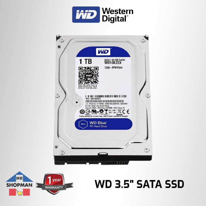 WD Western Digital 1TB 2TB 4TB Blue / Purple CCTV Surveillance HDD 3.5” Hard disk