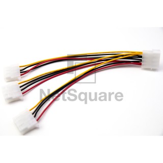 4-Pin Molex Female to Triple 3 4-Pin Molex Male Power Supply Cable Y Splitter IDE Port สายไฟ