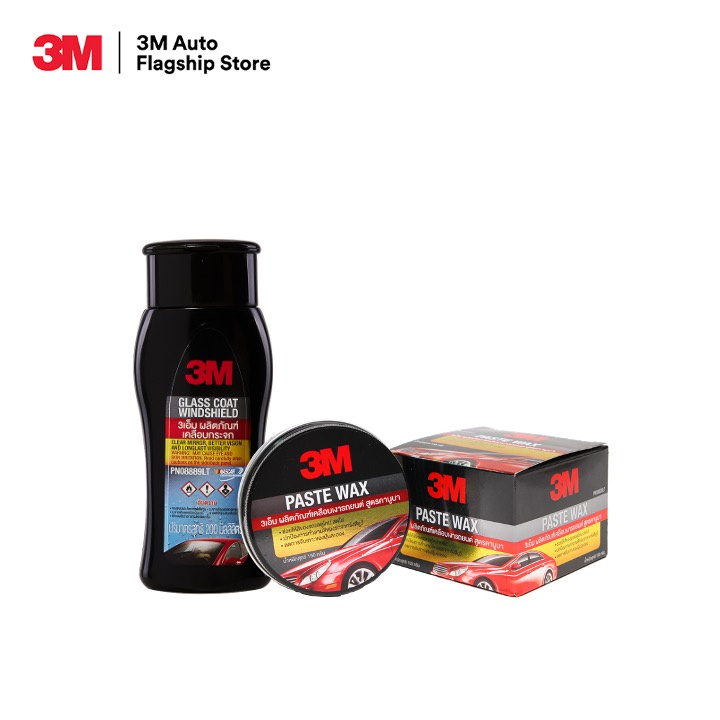 3M ผลิตภัณฑ์เคลือบกระจกป้องกันหยดน้ำเกาะ PN08889LT + 3M ผลิตภัณฑ์เคลือบเงารถยนต์ สูตรคานูบา PN39526L