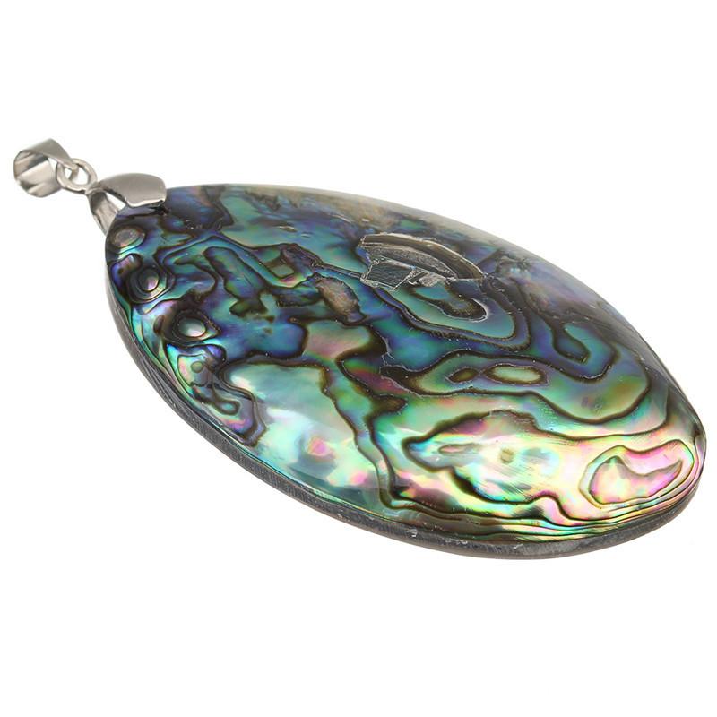 Vintage Silver สี Abalone SHELL จี้ Charms 55*36 มม.ธรรมชาติ Mother of Pearl SHELL จี้สําหรับเครื่องประดับทํา