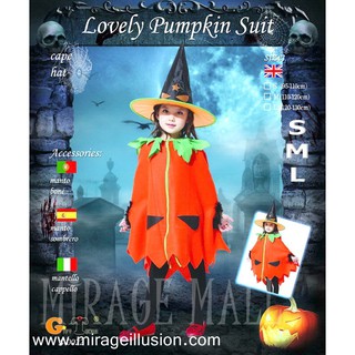 ชุดแฟนซีเด็ก ชุดสาวน้อยฟักทอง Lovely Pumpkin Suit (S,M,L,)