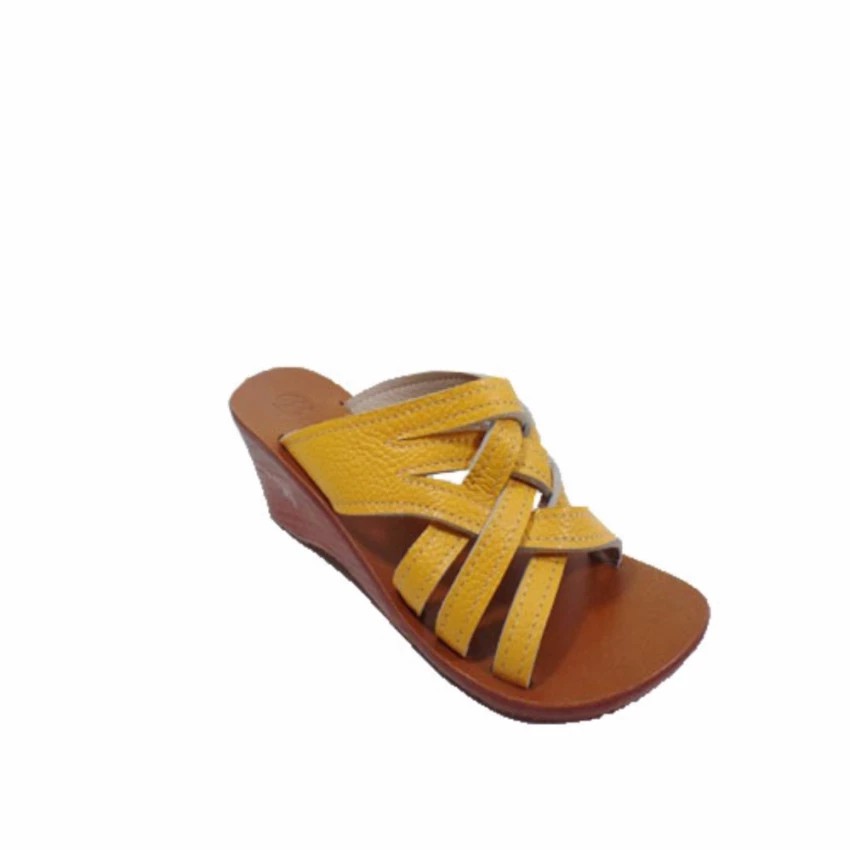 bezt me รองเท้าหนังแท้ ส้นแตะ รุ่น  bs271 yellow