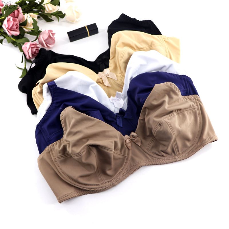 PARIFAIRY Plus Size Bra for Woman Solid Color Lingerie Thin Underwear no Wire 36D 38D 40D 42D 44D 46