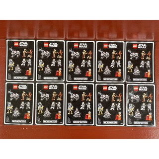 LEGO : STAR WARS MINIFIGURE STICKER PROMOTION สติ๊กเกอร์โปรโมชั่นจาก ToysRus ชุด 10 แผ่น พร้อมแค๊ตตาล๊อค ของแท้ 100%