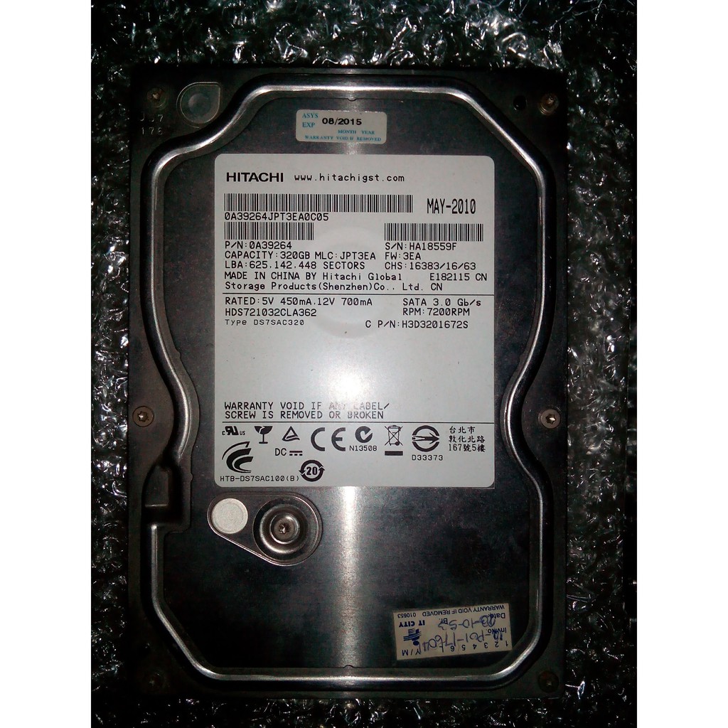 HDD PC SATA HITACHI SATA 320GB