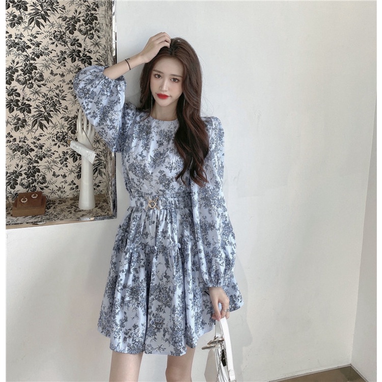 F0990🔥พร้อมส่ง🔥 ส่งไว ทันใจ ร้านคนไทยค่ะ ❤️ มินิเดรสผ้าชีฟอง มาพร้อมดีเทลเข็มขัด หวานละมุนมากก สวยใส - รูปที่ 2