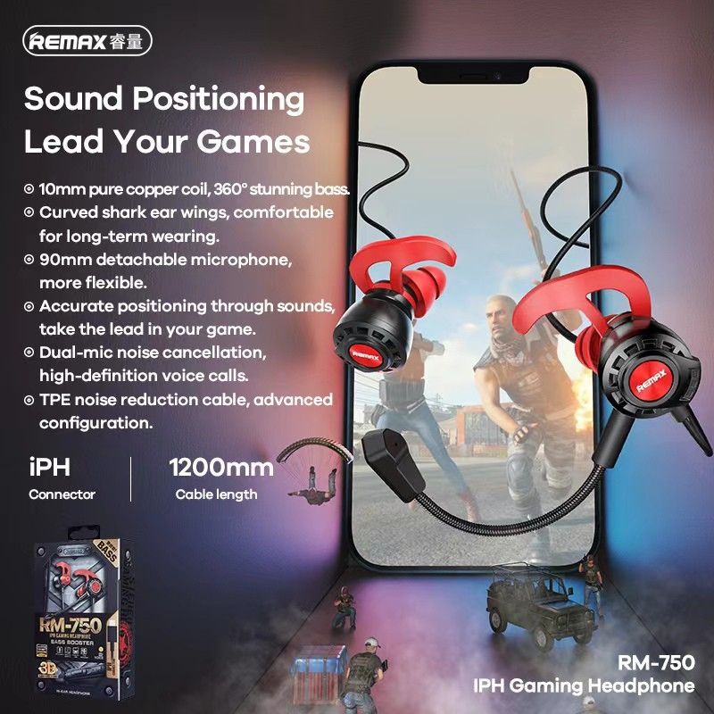 Remax.RM-750 (ios) เล่นเกมส์ สำหรับไอโฟได้ทุกรุน.เสียงดีฟังชัด.ของแท้ ...